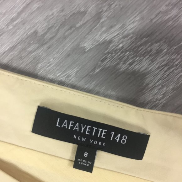 Lafayette 148 Pale Yellow Midi Dress - Picture 4 of 6